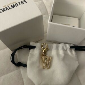 Golden Goose Gold Letter W Charm with Crystals